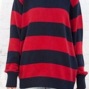 Brandy Melville Brianna Red Striped Sweater